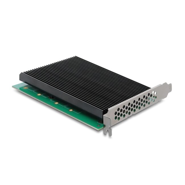 Delock PCI Express 5.0 x16 Card to 4 x internal NVMe M.2 Key M with heat sink - Bifurcation