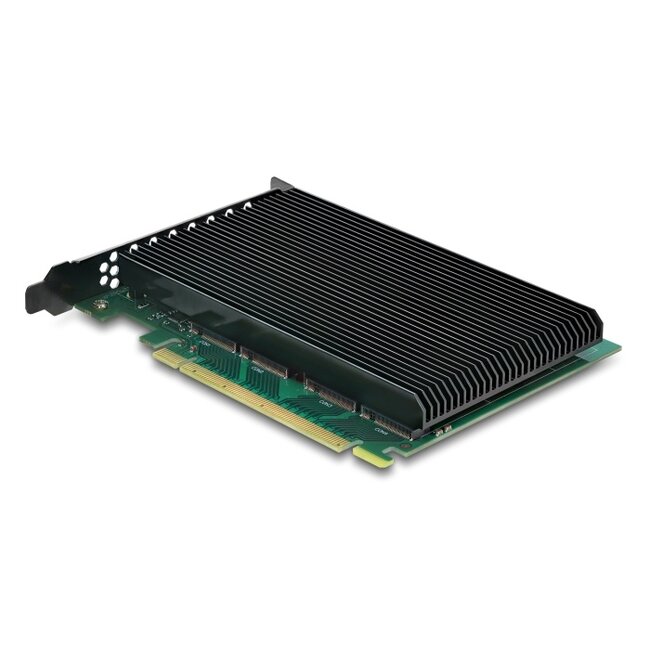 Delock PCI Express 5.0 x16 Card to 4 x internal NVMe M.2 Key M with heat sink - Bifurcation