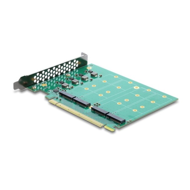 Delock PCI Express 5.0 x16 Card to 4 x internal NVMe M.2 Key M with heat sink - Bifurcation