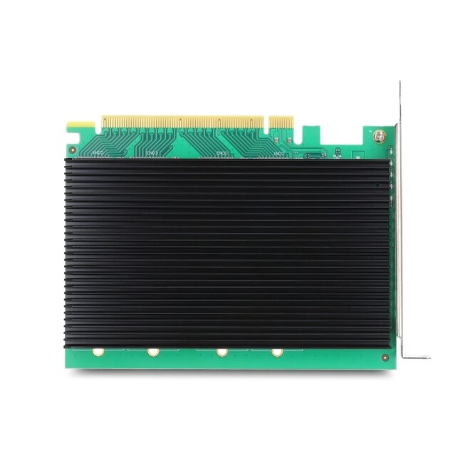 Delock PCI Express 5.0 x16 Card to 4 x internal NVMe M.2 Key M with heat sink - Bifurcation