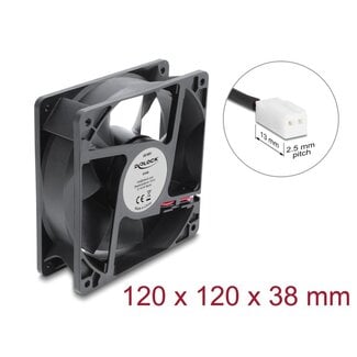 DeLOCK Delock Axial Fan 48 V DC, 120 x 120 x 38 mm with 2 pin fan connector female black