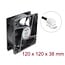 Delock Axial Fan 48 V DC, 120 x 120 x 38 mm with 2 pin fan connector female black