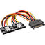 InLine® SATA power Y-kabel, SATA female naar 2x SATA ST met kabelschoen, 0,15m