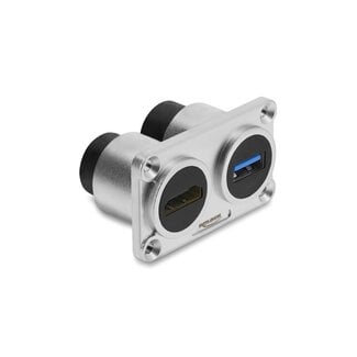 DeLOCK Delock Dual Built-in Socket USB 5 Gbps Type-A female + HDMI 4K female silver