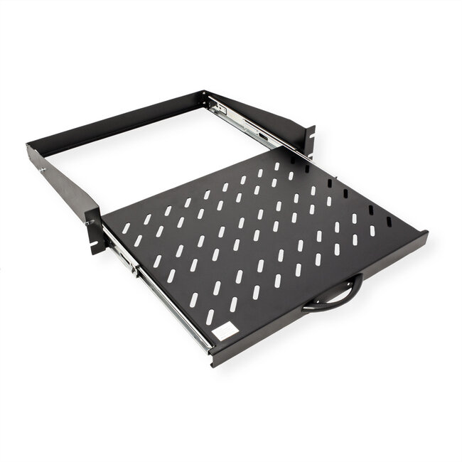 VALUE 19"-plank uitschuifbaar, 2 HE, 404 x 350 mm, 30 kg draagvermogen