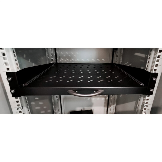 VALUE 19"-plank uitschuifbaar, 2 HE, 404 x 350 mm, 30 kg draagvermogen