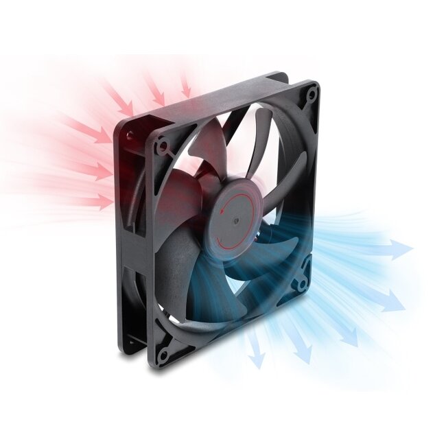 Delock Axial Fan 48 V DC, 120 x 120 x 25 mm with 4 pin PWM fan connector female black