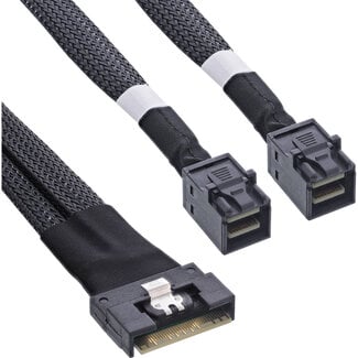 InLine InLine® Slim SAS-kabel, SFF-8654 8i zu 2x SFF-8643, 0,75m