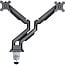 InLine® bureausteun met lifter & USB/audio, 2 monitoren tot 81cm (32"), zwart