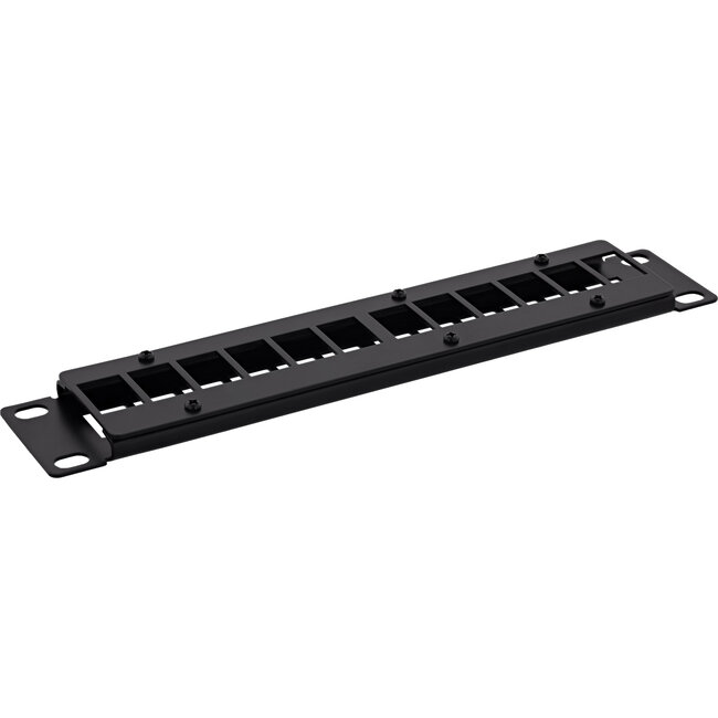 InLine® 10" leeg paneel 12-voudig, voor Keystone modules, 1U, zwart