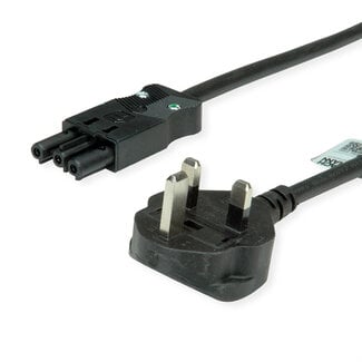Bachmann BACHMANN stroomkabel H05VV-F 3G 1,5 mm², UK-stekker 13A Installatiekoppeling, zwart, 4 m