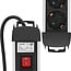 InLine® contactdoos aluminium, 3-voudig aardingscontact +oversp.+schakelaar,1,5m