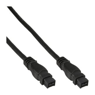 InLine InLine® FireWire-kabel, IEEE1394 9-pin male / male, zwart, 1,8m
