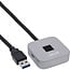 InLine® USB-vingerafdrukscanner met hub, compatibel Windows Hello, 1,5m, zilver