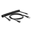 Delock Magnetic Coiled Cable USB 2.0 Type-A male to Pogo 4 pin male + USB Type-C™ male to Pogo 4 pin female set black 1.5 m