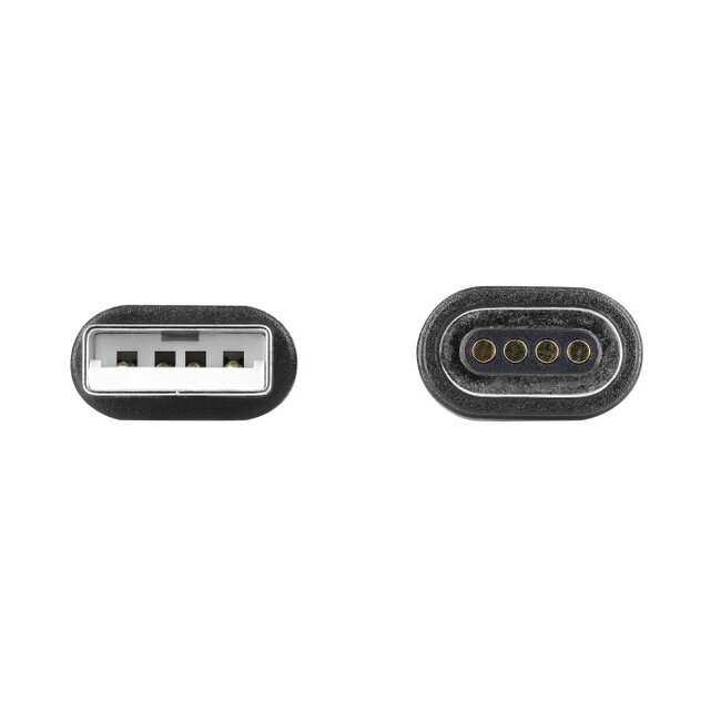Delock Magnetic Coiled Cable USB 2.0 Type-A male to Pogo 4 pin male + USB Type-C™ male to Pogo 4 pin female set black 1.5 m