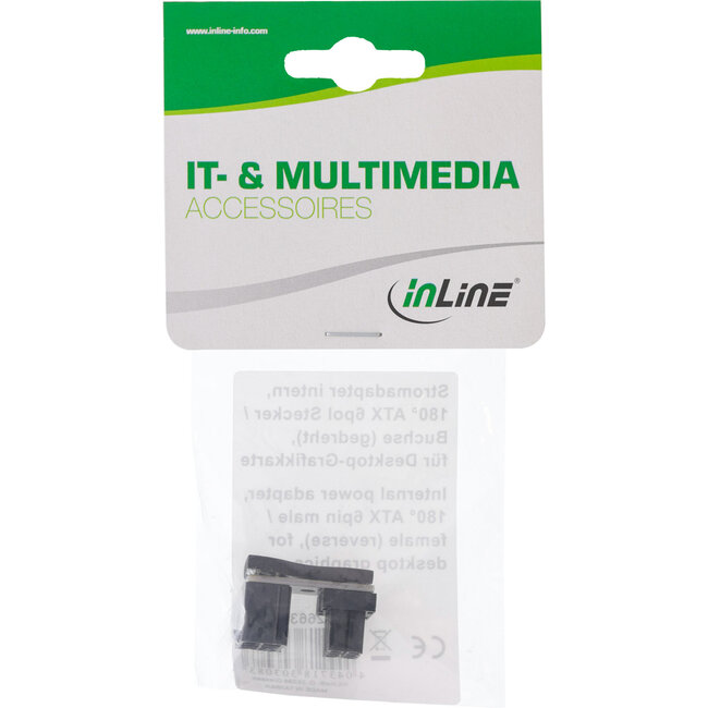 InLine® Interne voedingsadapter, 180° ATX 6-pin male / female (gedraaid)