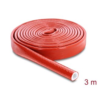 DeLOCK Delock Fire-Proof Sleeving Silicone-Coated 3 m x 10 mm red