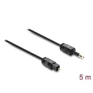 DeLOCK Delock TOSLINK Cable mini TOSLINK 3.5 mm male to TOSLINK female, Ø 2.2 mm, 3 m, black
