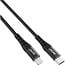 InLine® USB-C Lightning-kabel, voor iPad, iPhone, iPod, zwart/aluminium, 1m MFi