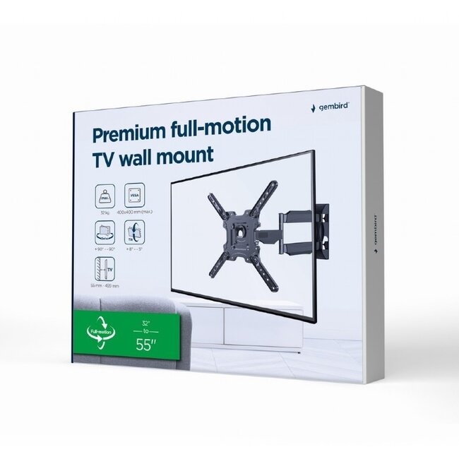 Gembird premium TV-muurbeugel | tot 55 inch | full motion