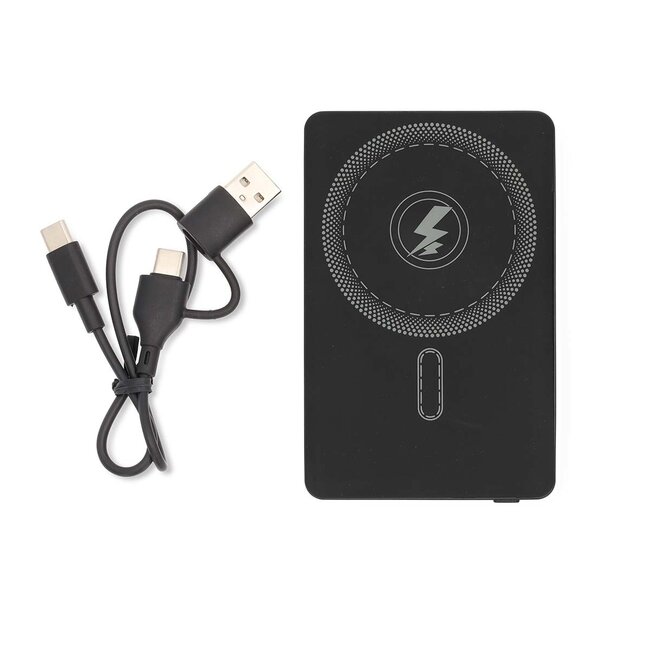 Nedis powerbank | draadloos laden + USB-C PD 20W | Qi + MagSafe | 5.000 mAh