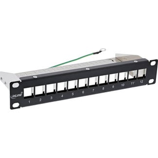 InLine InLine® 10" patchpaneel lege plaat 12x, voor Keystone modules, 1U, RAL9005 zwart