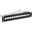 InLine® 10" patchpaneel lege plaat 12x, voor Keystone modules, 1U, RAL9005 zwart