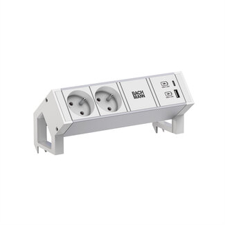 Bachmann BACHMANN DESK2 ALU WIT 2xUTE 1xUSB A/C 22W 0,2m GST18
