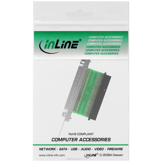 InLine® SCSI III U320 slot bracket,68-pin mini Sub D socket,binnen/buiten