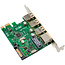 InLine® Combo kaart Gigabit netwerk en USB 3.2 Gen.1, 1x RJ45, 3x USB-A, PCIe x1