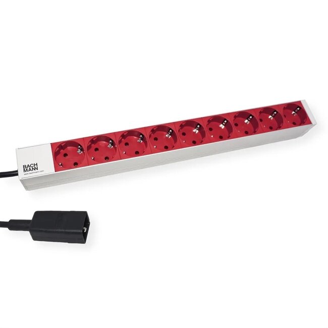 Bachmann 19 inch stekkerdoos | IEC C20 - 9x CEE 7/3 | 1U | 2 meter