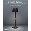 Goobay LED-tafellamp | 25 cm hoog | warm wit | dimbaar | oplaadbaar (USB-C) | zwart | IP44