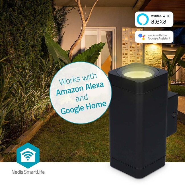 Nedis SmartLife buitenlamp | wandlamp | Bluetooth | RGB + warm/koel-wit | IP44