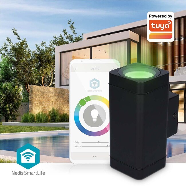 Nedis SmartLife buitenlamp | wandlamp | Bluetooth | RGB + warm/koel-wit | IP44