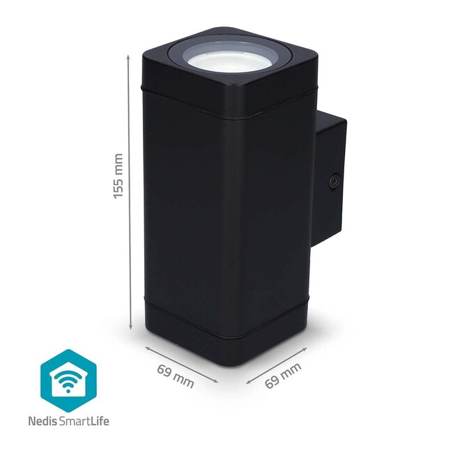Nedis SmartLife buitenlamp | wandlamp | Bluetooth | RGB + warm/koel-wit | IP44