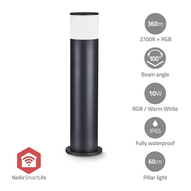Nedis SmartLife buitenlamp | bolderlamp | Zigbee | RGB + warm-wit | IP65