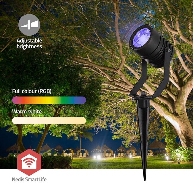 Nedis SmartLife buitenlamp set | 3 spots met grondpin | Zigbee | RGB + warm-wit | IP65