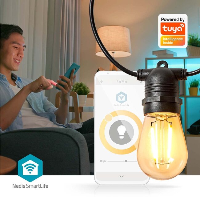 Nedis SmartLife decoratieve buitenverlichting | 10 LED-lampen | Wi-Fi | warm-wit | IP65