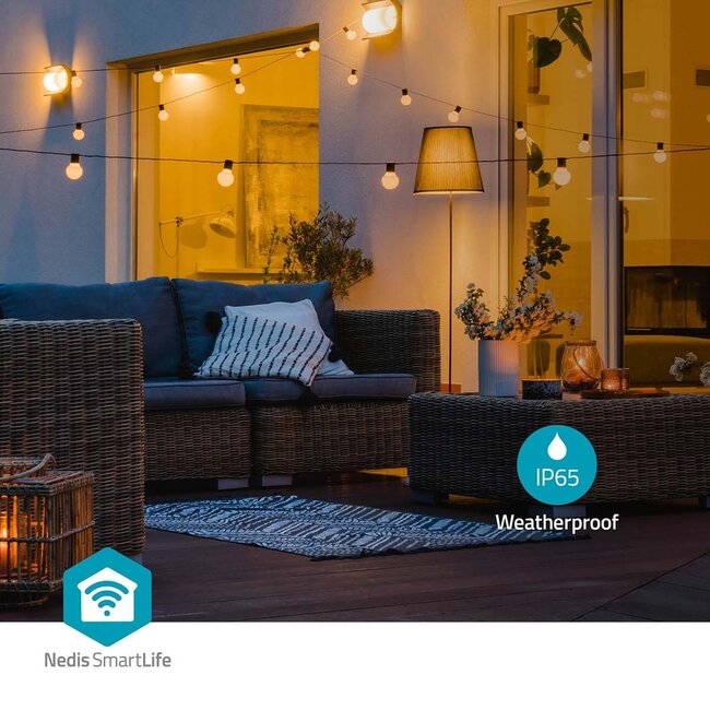 Nedis SmartLife decoratieve buitenverlichting | 10 LED-lampen | Wi-Fi | warm-wit | IP65