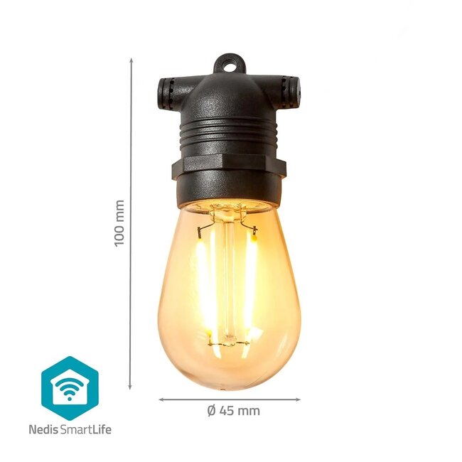 Nedis SmartLife decoratieve buitenverlichting | 10 LED-lampen | Wi-Fi | warm-wit | IP65