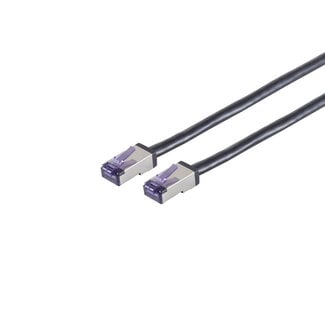 S-Impuls Patchkabel Cat. 6A Flex S/FTP, schwarz, 0,15m