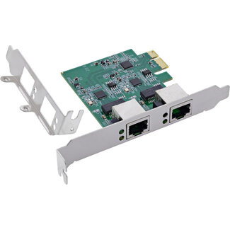InLine InLine® Dual Gigabit netwerkkaart, 2x RJ45 2,5Gb/s, PCIe x1, met LP slot bracket