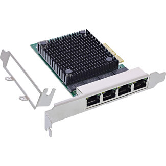 InLine InLine® Quad netwerkkaart, PCIe x4, 4-poorts RJ45 2,5Gb/s, incl. laag profiel