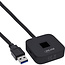 InLine® USB-vingerafdrukscanner met hub, Windows Hello, 1,5 m, zwart