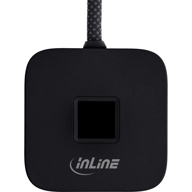 InLine® USB-vingerafdrukscanner met hub, Windows Hello, 1,5 m, zwart