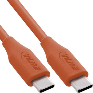 InLine InLine® USB 2.0-kabel, USB-C-snelladingskabel 100 W, Papaya/oranje 2m