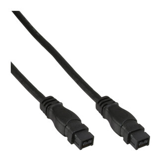 InLine InLine® FireWire-kabel, IEEE1394 9-pin male / male, zwart, 1,8m