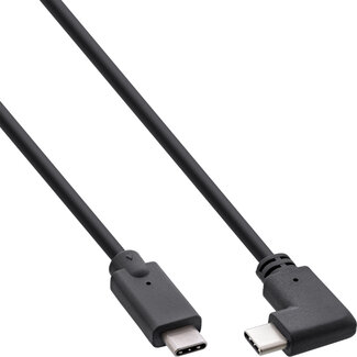 InLine InLine® USB-C kabel, schuin, USB 3.2 Gen.2x2, 20Gb/s, 100W, zwart, 2m