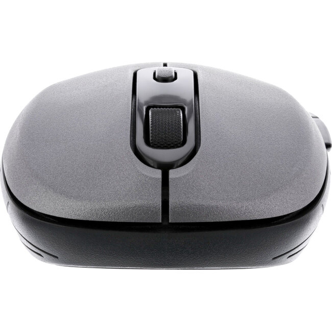 InLine® Muis 3-in-1, Bluetooth + 2x 2,4GHz radio, 5 knoppen, optisch,grijs/zwart